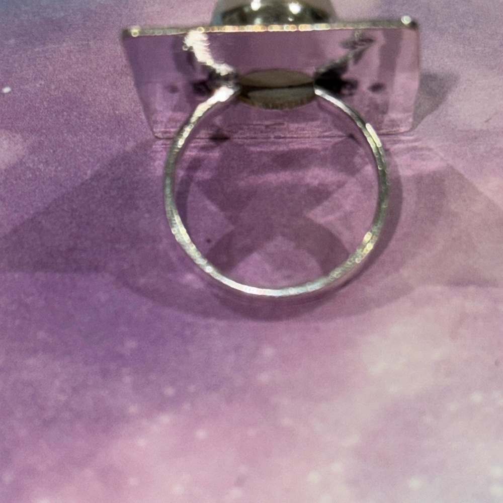 Silver Hammered Moonstone Ring - image 7